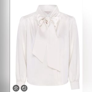 Flossy By Freddy Grace Elegant White Bow Blouse